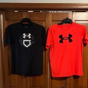 Under Armour Kids' Black and Orange T-Shirts size XL
